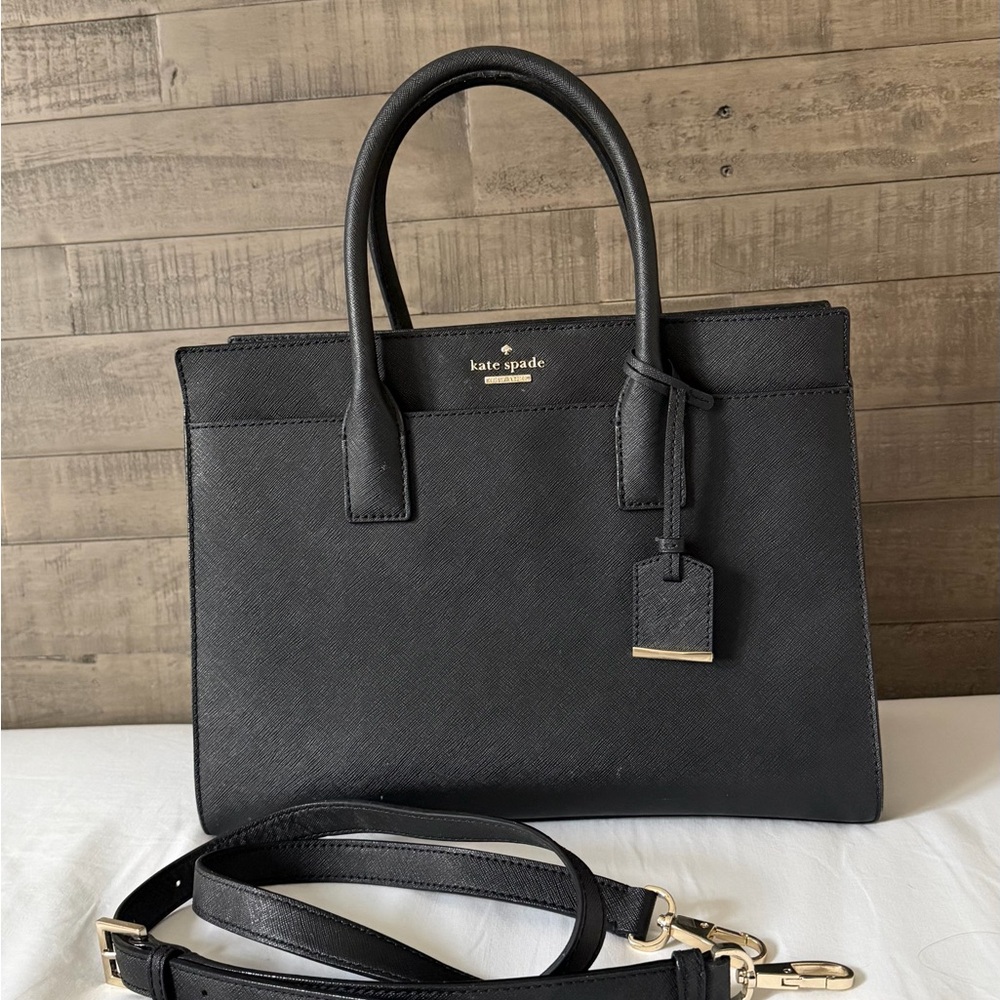Kate Spade Black Leather Tote Bag